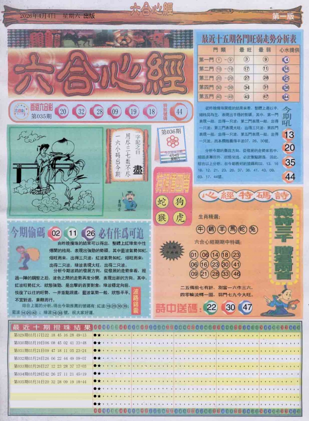 036期六合心经A[图]